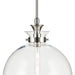 Kichler 52779 Laria 1-lt 15" Pendant - Polished Nickel Clear Round Glass