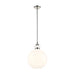 Kichler 52779 Laria 1-lt 15" Pendant - Polished Nickel White Round Glass