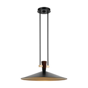 Kichler 52833 Tenon 1-lt 28" LED Pendant - Black/Champagne Bronze