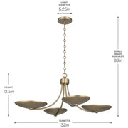 Kichler 52854 Palmela 4-lt 32" Chandelier