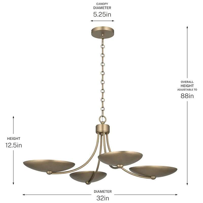 Kichler 52854 Palmela 4-lt 32" Chandelier