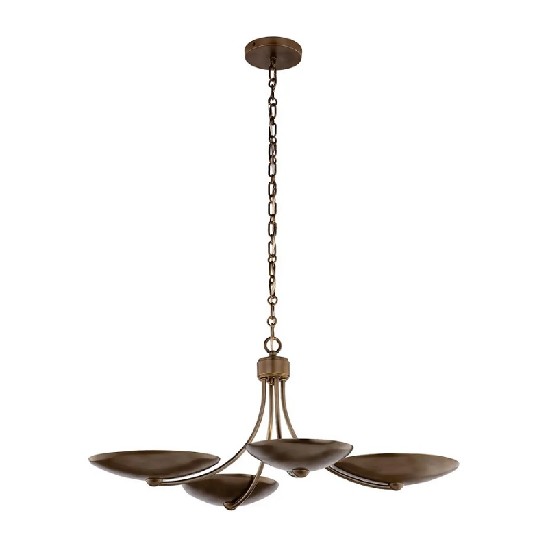 Kichler 52854 Palmela 4-lt 32" Chandelier - Lacquered Brass/Lacquered Bronze