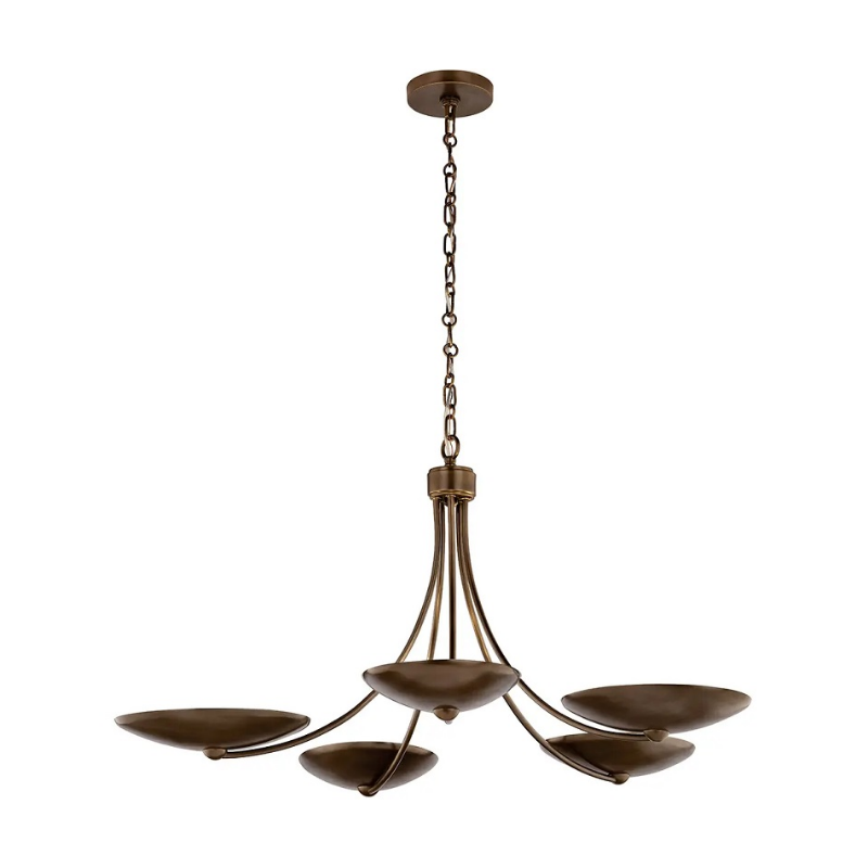 Kichler 52856 Palmela 5-lt 40" Chandelier - Lacquered Brass/Lacquered Bronze