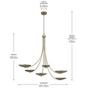 Kichler 52857 Palmela 6-lt 46" Chandelier