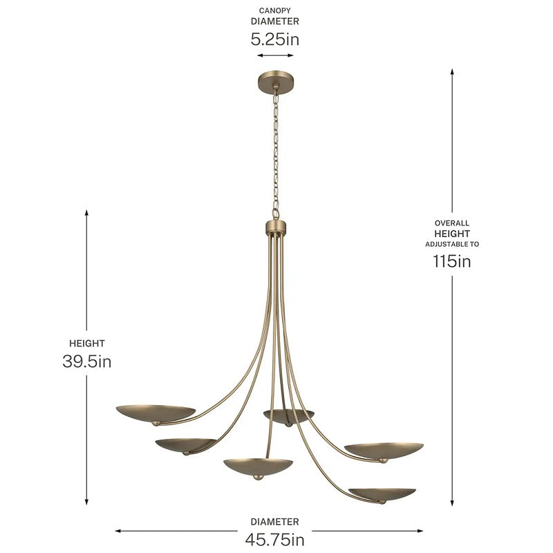 Kichler 52857 Palmela 6-lt 46" Chandelier