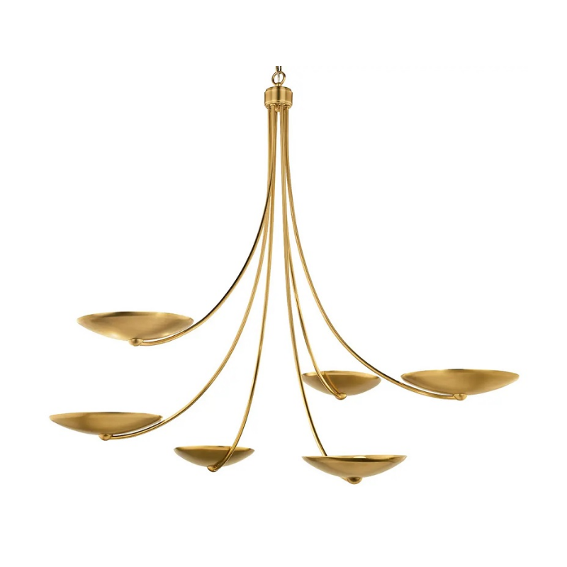 Kichler 52857 Palmela 6-lt 46" Chandelier - Lacquered Brass