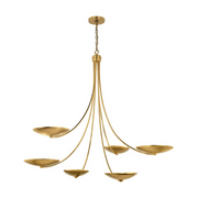 Kichler 52857 Palmela 6-lt 46" Chandelier - Lacquered Brass