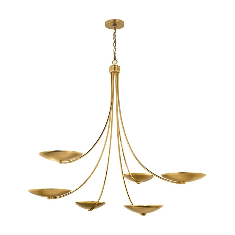 Kichler 52857 Palmela 6-lt 46" Chandelier - Lacquered Brass