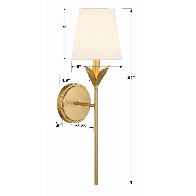 Crystorama 531 Broche 1-lt 21" Tall Wall Sconce