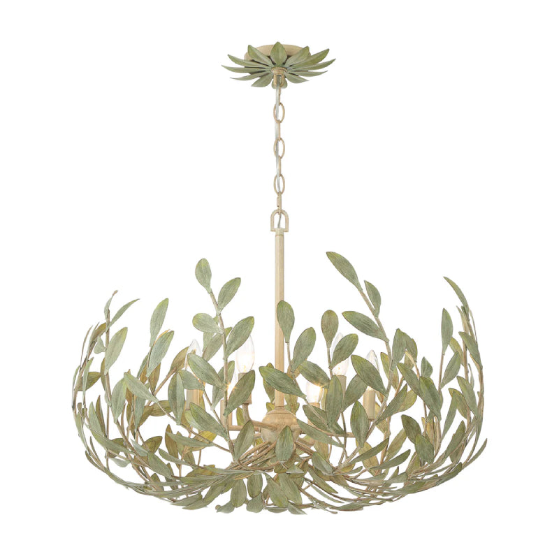 Crystorama 533 Broche 6-lt 27" Chandelier - Champagne Green Tea
