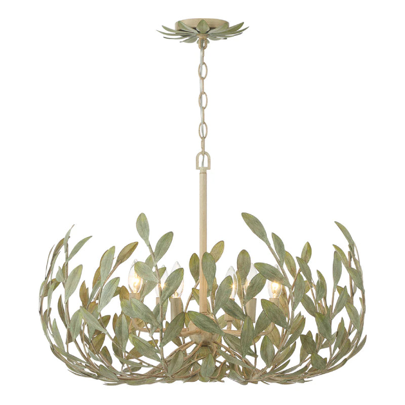 Crystorama 533 Broche 6-lt 27" Chandelier - Champagne Green Tea