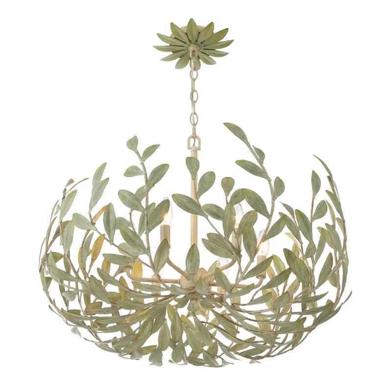 Crystorama 533 Broche 6-lt 27" Chandelier - Champagne Green Tea