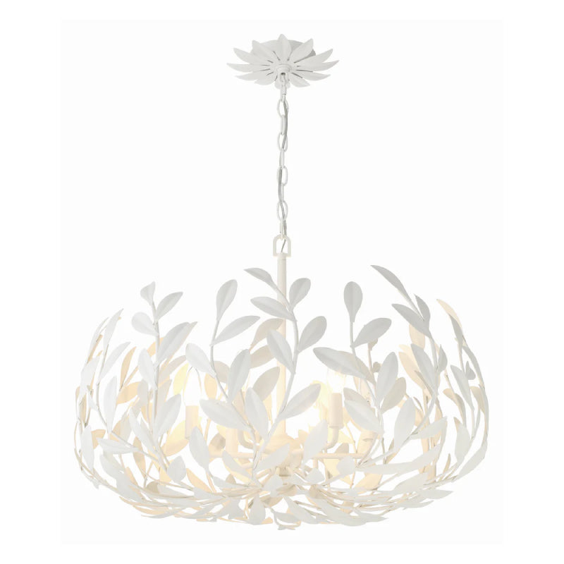 Crystorama 533 Broche 6-lt 27" Chandelier - Matte White