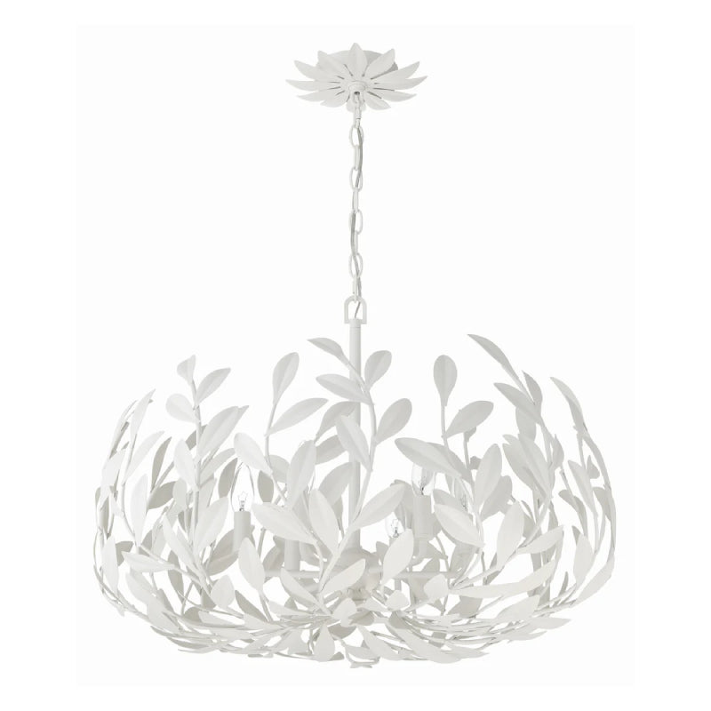 Crystorama 533 Broche 6-lt 27" Chandelier - Matte White