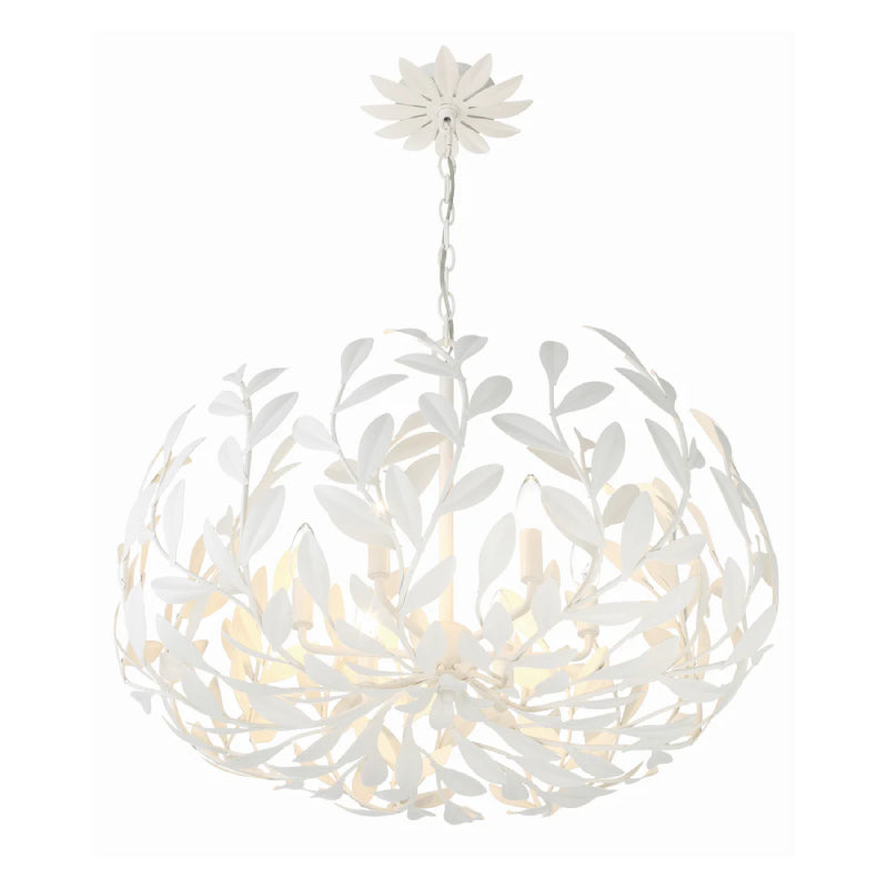 Crystorama 533 Broche 6-lt 27" Chandelier - Matte White
