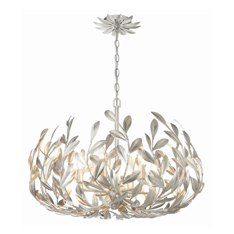 Crystorama 533 Broche 6-lt 27" Chandelier - Antique Silver