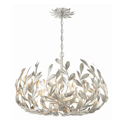 Crystorama 533 Broche 6-lt 27" Chandelier - Antique Silver