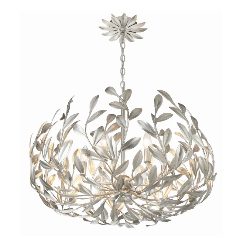Crystorama 533 Broche 6-lt 27" Chandelier - Antique Silver