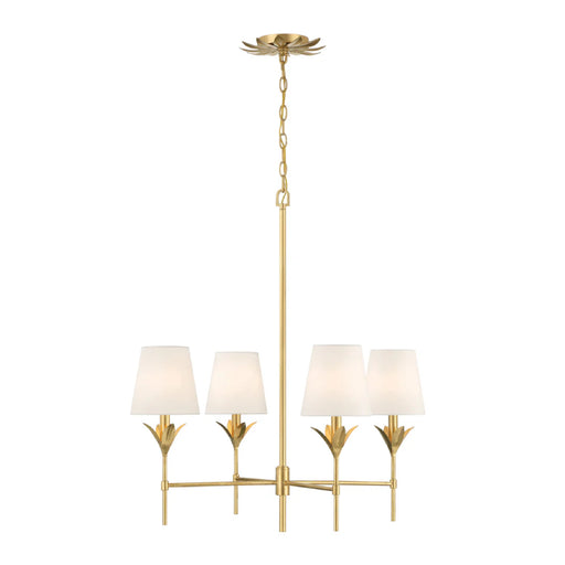 Crystorama 534 Broche 4-lt 28" Chandelier - Antique Gold