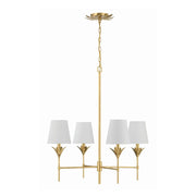 Crystorama 534 Broche 4-lt 28" Chandelier - Antique Gold