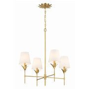 Crystorama 534 Broche 4-lt 28" Chandelier - Antique Gold