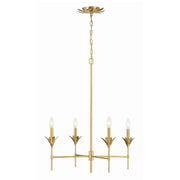 Crystorama 534 Broche 4-lt 28" Chandelier - Antique Gold