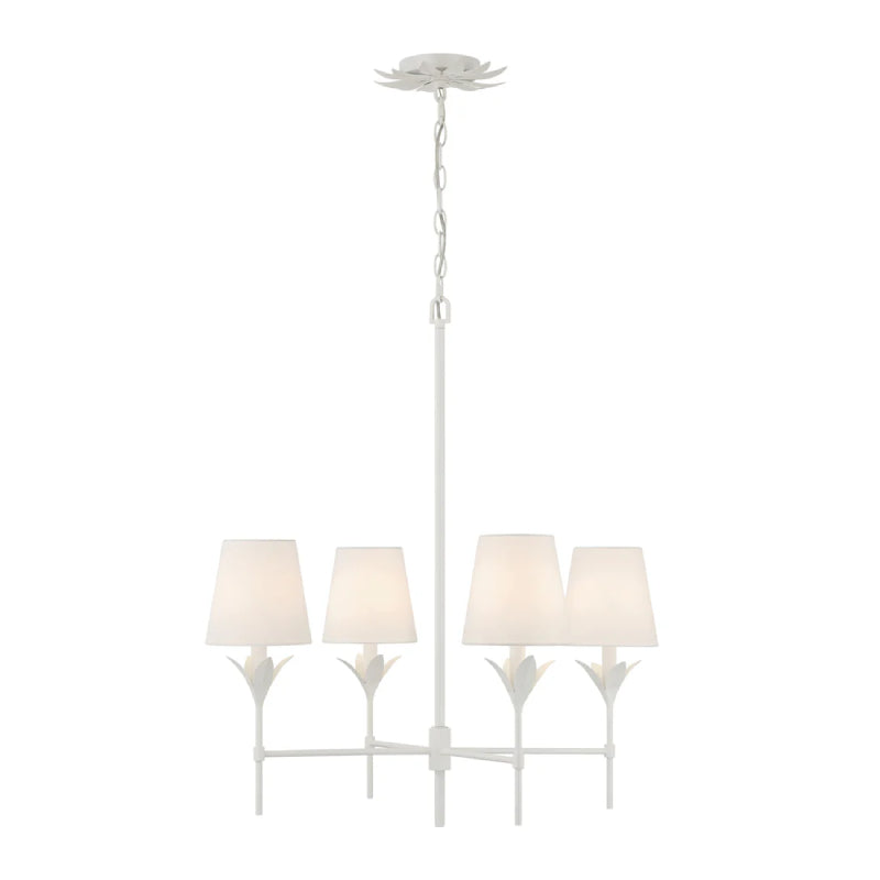Crystorama 534 Broche 4-lt 28" Chandelier - Matte White