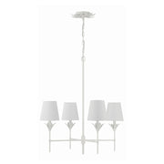 Crystorama 534 Broche 4-lt 28" Chandelier - Matte White