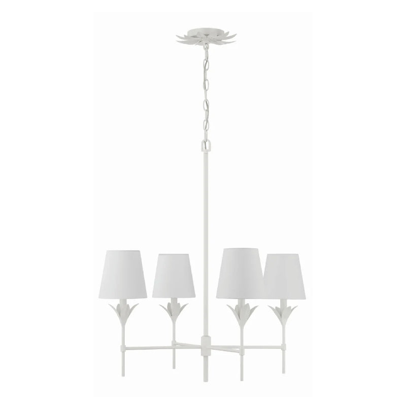 Crystorama 534 Broche 4-lt 28" Chandelier - Matte White