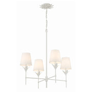 Crystorama 534 Broche 4-lt 28" Chandelier - Matte White