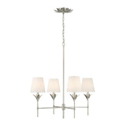 Crystorama 534 Broche 4-lt 28" Chandelier - Antique Silver