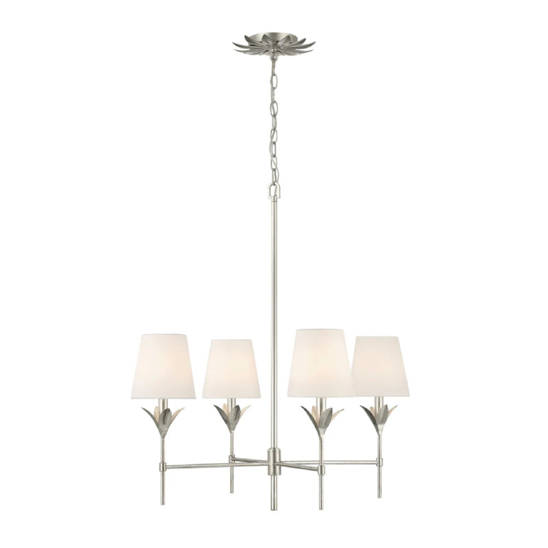 Crystorama 534 Broche 4-lt 28" Chandelier - Antique Silver