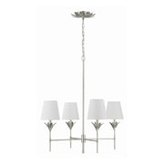 Crystorama 534 Broche 4-lt 28" Chandelier - Antique Silver