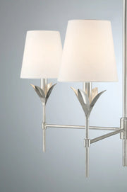 Crystorama 534 Broche 4-lt 28" Chandelier - Antique Silver