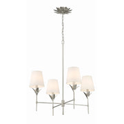 Crystorama 534 Broche 4-lt 28" Chandelier - Antique Silver