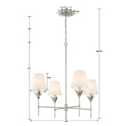 Crystorama 534 Broche 4-lt 28" Chandelier