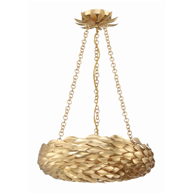 Crystorama 535 Broche 6-lt 18" LED Chandelier - Antique Gold