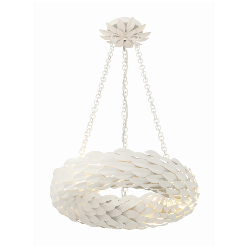 Crystorama 535 Broche 6-lt 18" LED Chandelier - Matte White