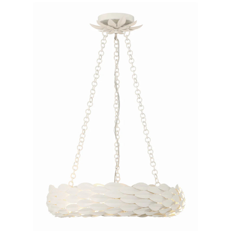 Crystorama 535 Broche 6-lt 18" LED Chandelier - Matte White
