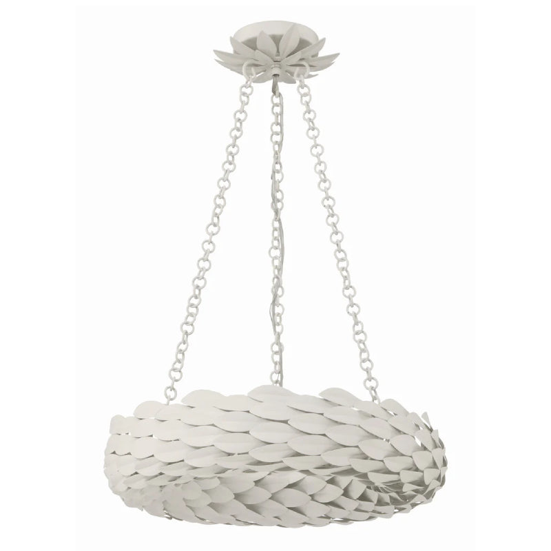 Crystorama 535 Broche 6-lt 18" LED Chandelier - Matte White