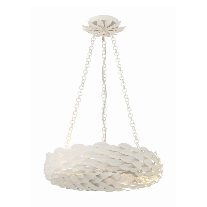 Crystorama 535 Broche 6-lt 18" LED Chandelier - Matte White