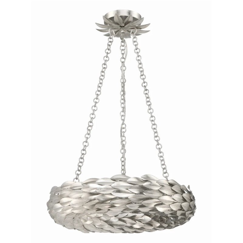 Crystorama 535 Broche 6-lt 18" LED Chandelier - Antique Silver