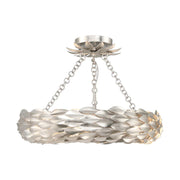 Crystorama 535-CEILING Broche 6-lt 18" LED Semi Flush Mount - Antique Silver