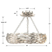 Crystorama 535-CEILING Broche 6-lt 18" LED Semi Flush Mount