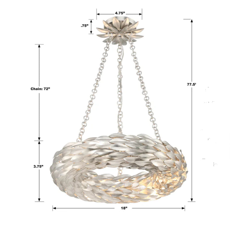 Crystorama 535 Broche 6-lt 18" LED Chandelier