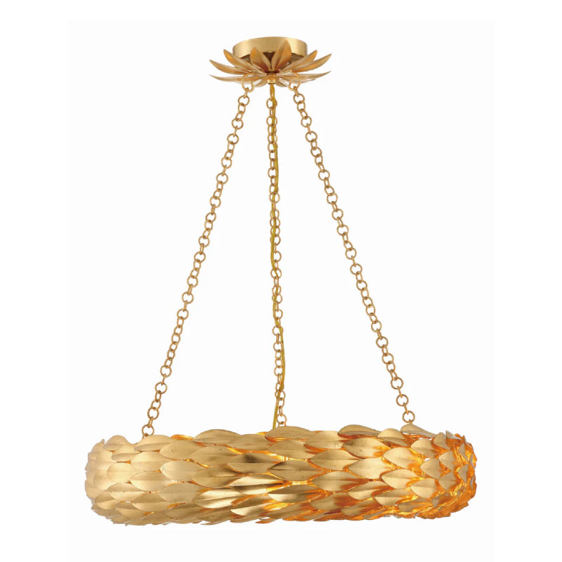 Crystorama 536 Broche 6-lt 24" Chandelier - Antique Gold