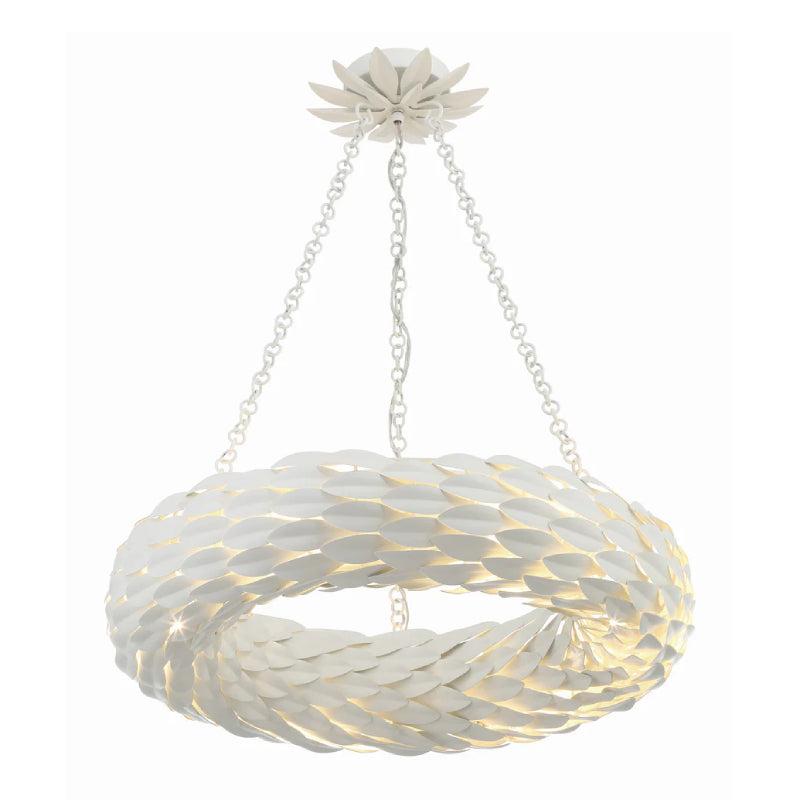 Crystorama 536 Broche 6-lt 24" Chandelier - Matte White