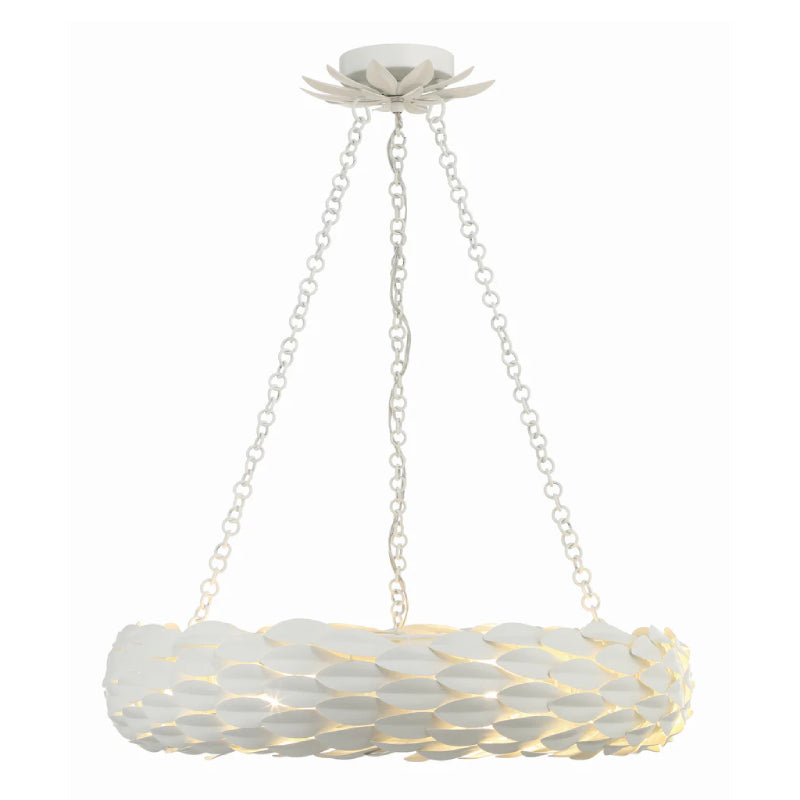 Crystorama 536 Broche 6-lt 24" Chandelier - Matte White
