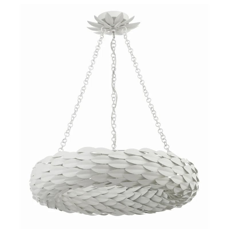 Crystorama 536 Broche 6-lt 24" Chandelier - Matte White