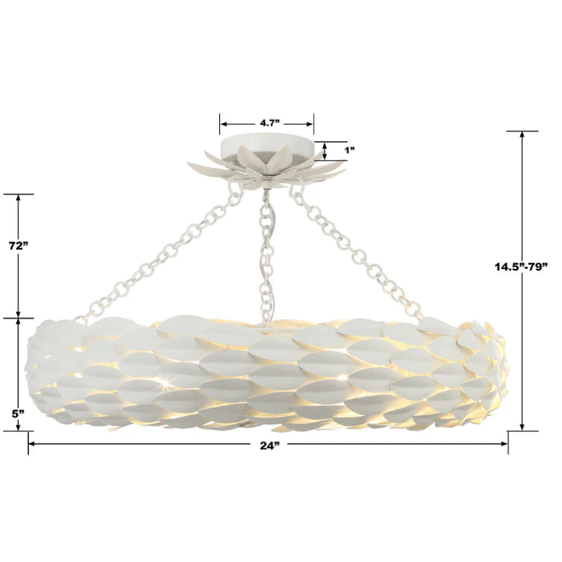 Crystorama 536-CEILING Broche 6-lt 24" Semi Flush Mount